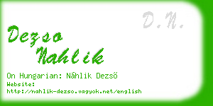 dezso nahlik business card